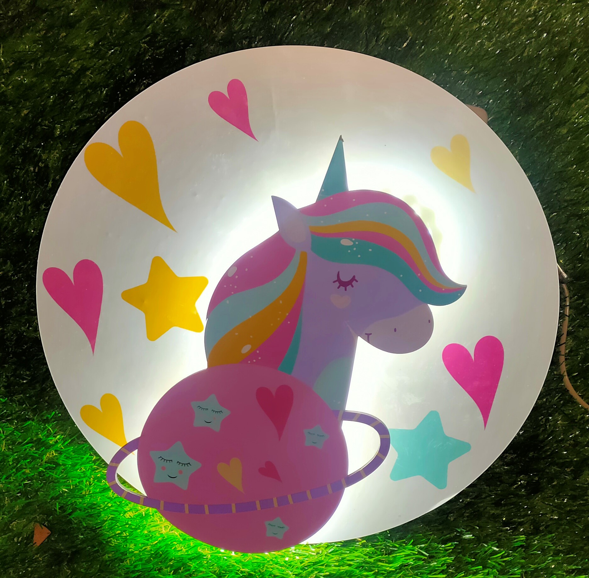 WHITE UNICORN LAMP