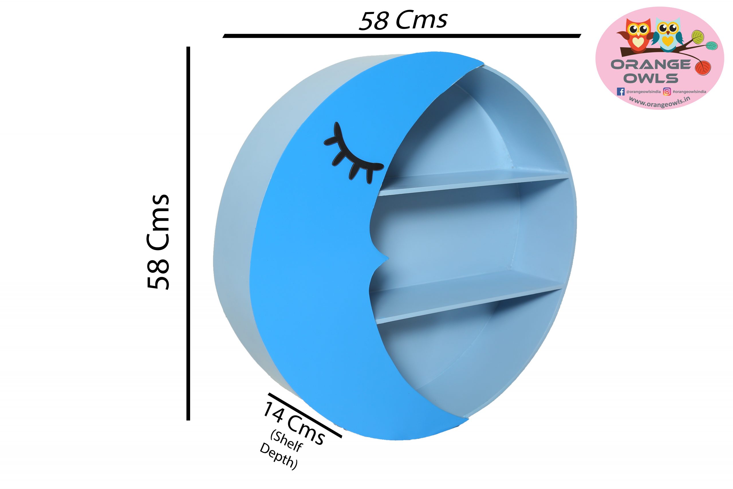 DECORATIVE MOON ( COOL BLUE )